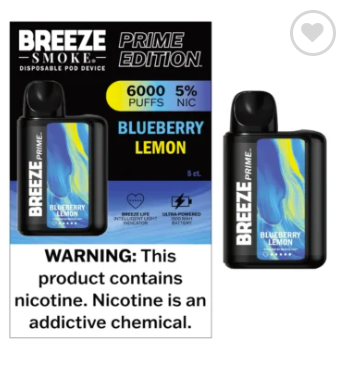 Breeze Prime Disposable Vape Blueberry lemon