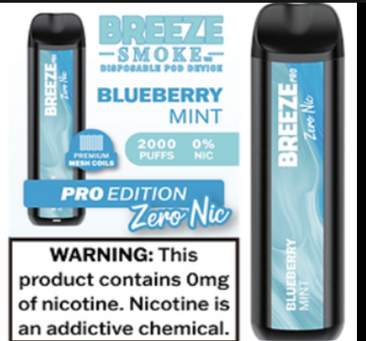 Breeze pro Blueberry mint 0% Nic