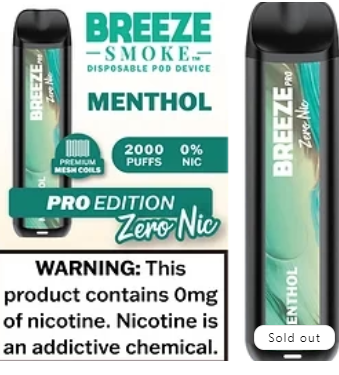 Breeze Menthol Breeze pro 0% Nic