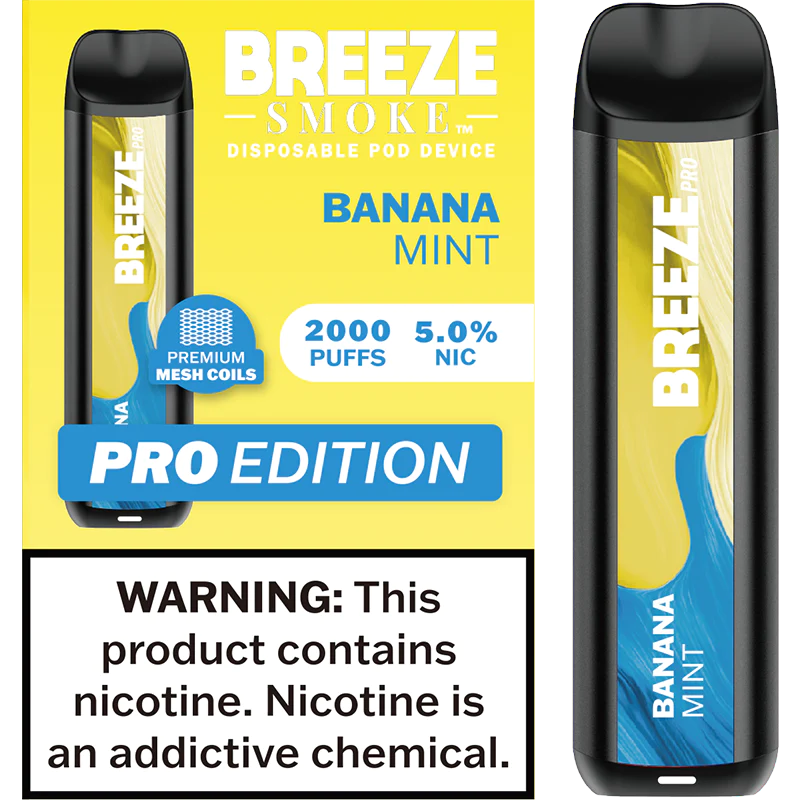 Breeze Banana Mint Pro Disposable Vape - 10 Pack