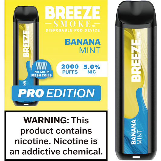 Breeze Banana Mint Pro Disposable Vape - 10 Pack