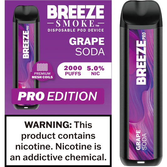 Breeze Grape Soda Pro Disposable Vape - 10 Pack