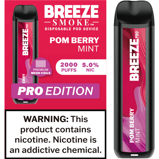 Breeze Pom Berry Mint Pro Disposable Vape - 10 Pack