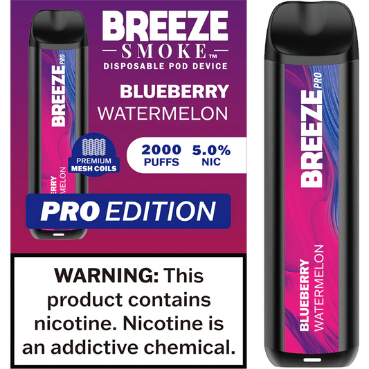 Breeze Blueberry Watermelon Pro Disposable Vape - 10 Pack