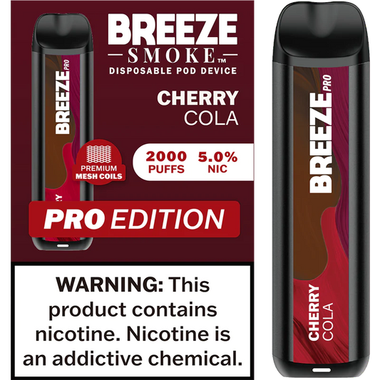 Breeze Cherry Cola Pro Disposable Vape - 10 Pack