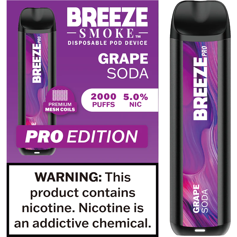 Breeze Grape Soda Pro Disposable Vape - 10 Pack