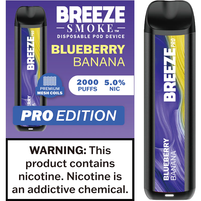 Breeze Blueberry Banana Pro Disposable Vape - 10 Pack