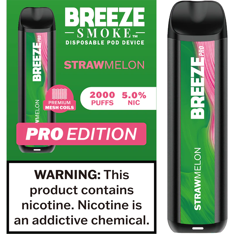 Breeze StrawMelon Pro Disposable Vape - 10 Pack