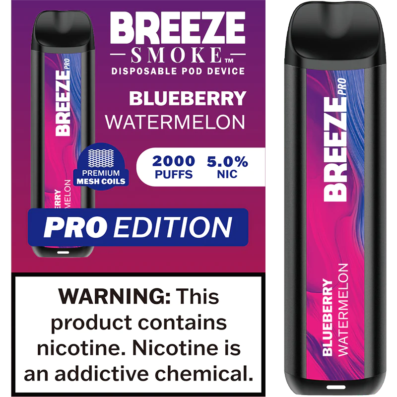 Breeze Blueberry Watermelon Pro Disposable Vape - 10 Pack