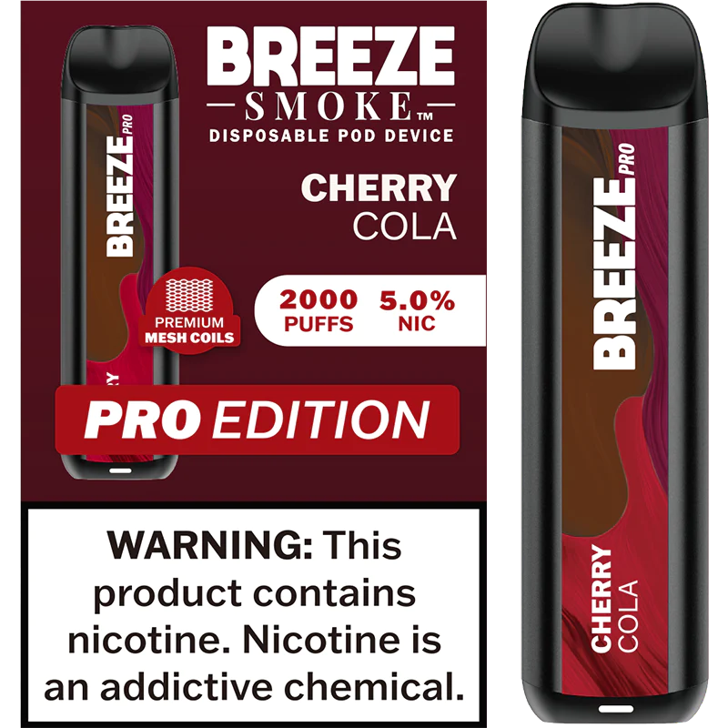 Breeze Cherry Cola Pro Disposable Vape - 10 Pack